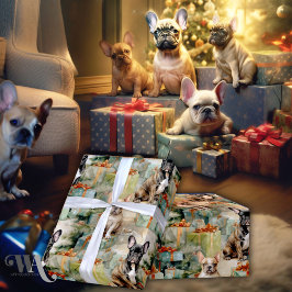 Papel De Regalo Frenchie Festive Bliss