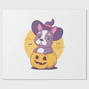 Papel De Regalo Frenchie Halloween
