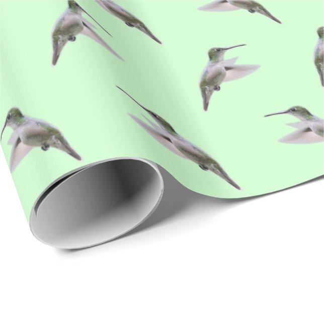 Papel de Regalo Frenesí de Colibrí (Verde Claro) (Esquina del rollo)