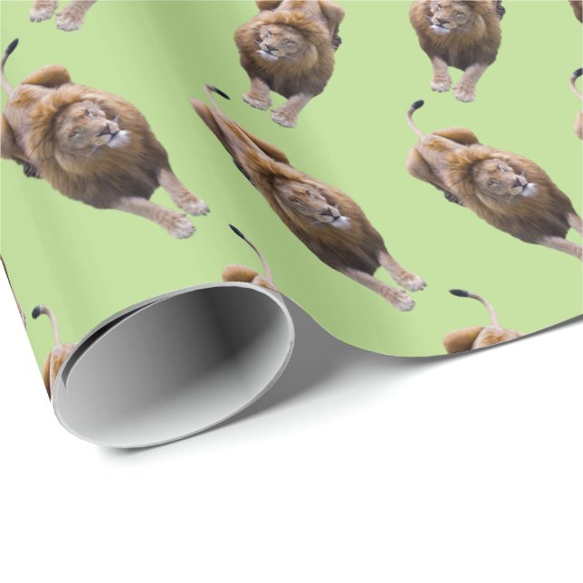 Papel de Regalo Frenesí de León (Verde) (Esquina del rollo)