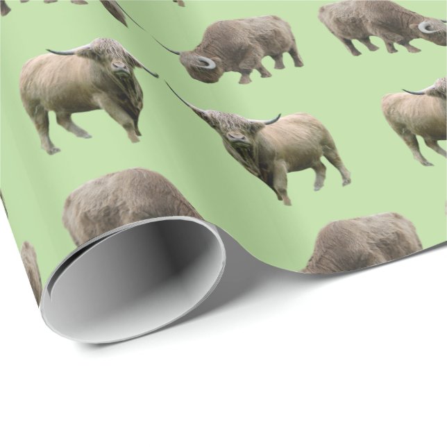 Papel de regalo Frenesí de Vaca de las Tierras Alt (Esquina del rollo)