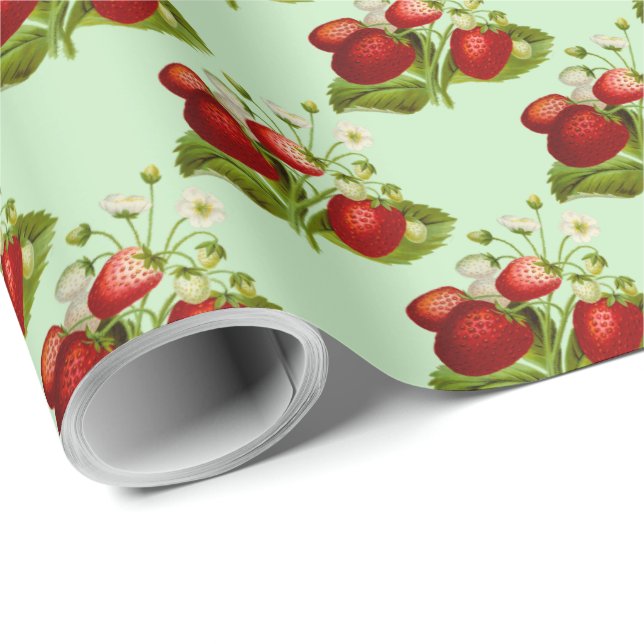Papel De Regalo Fresa  (Esquina del rollo)