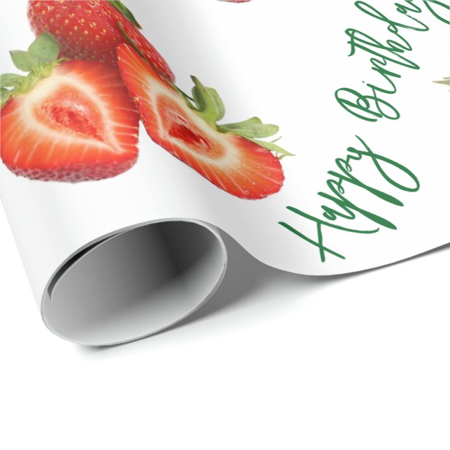 Papel De Regalo Fresa  (Esquina del rollo)