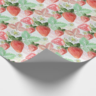 Papel De Regalo Fresa, baya, rojo, fresco, maduro, dulce, comida,