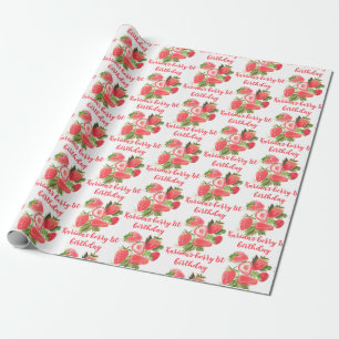 Papel De Regalo Fresa Berry Sweet 1er Cumpleaños fiesta Cute