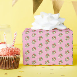 Papel De Regalo Fresa cubierta de chocolate blanco