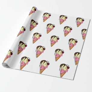 Papel De Regalo Fresa dulce mortal y helado de cráneo bananero