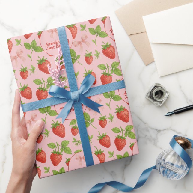 Papel De Regalo Fresa dulce niños Fiesta de cumpleaños - (Regalar)