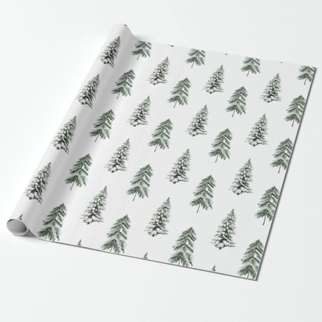 Papel De Regalo Fresa nevada Árboles frutales de invierno (Desenrollado)