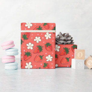 Papel De Regalo Fresa roja