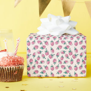 Papel De Regalo fresa rosa