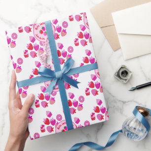 Papel De Regalo fresa rosa campo de verano panadería naturaleza fr