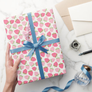 Papel De Regalo Fresa Rosa Dulce y Afruutado