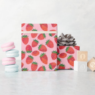 Papel De Regalo Fresa rosa y roja