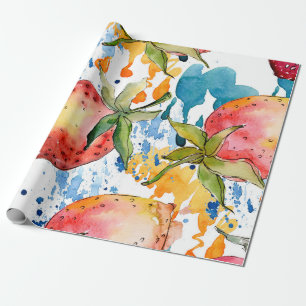 Papel De Regalo Fresa saludable. Malecina de fondo de color de agu