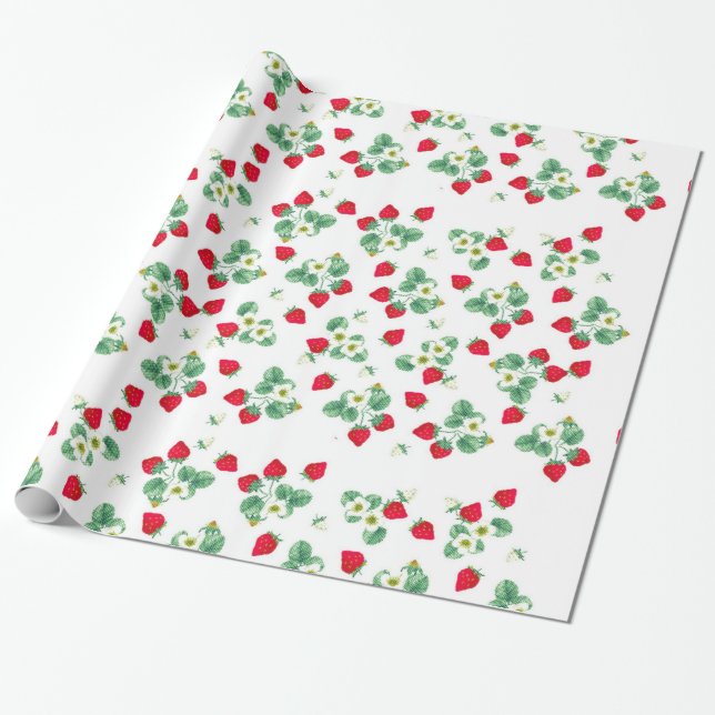 Papel De Regalo Fresa salvaje (Desenrollado)