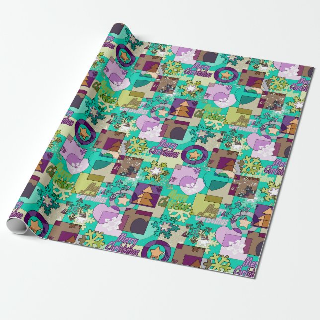 Papel De Regalo Fresa sin inconvenientes Nochebuena Snowflake colo (Desenrollado)