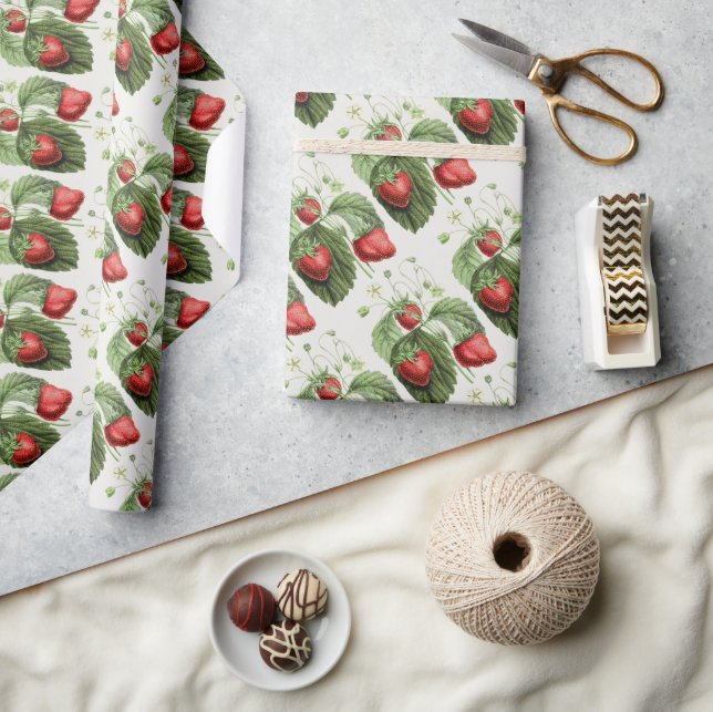 Papel De Regalo Fresa vintage (Artesanía)
