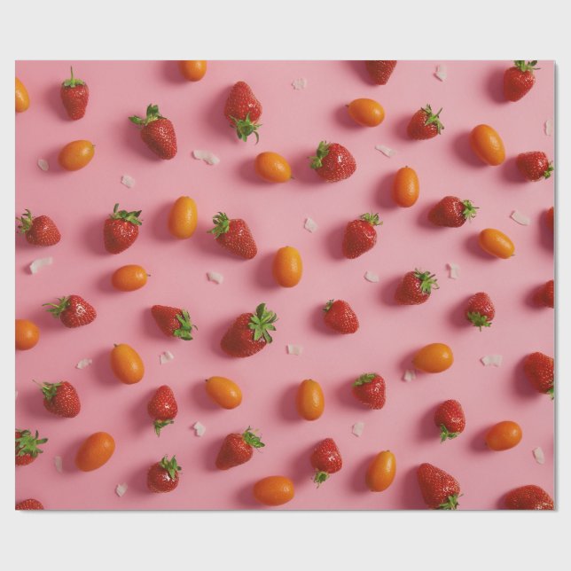 Papel De Regalo Fresa y tomate (Superficie plana)