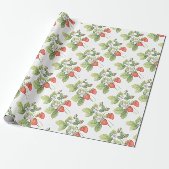 Papel De Regalo Fresas (Desenrollado)