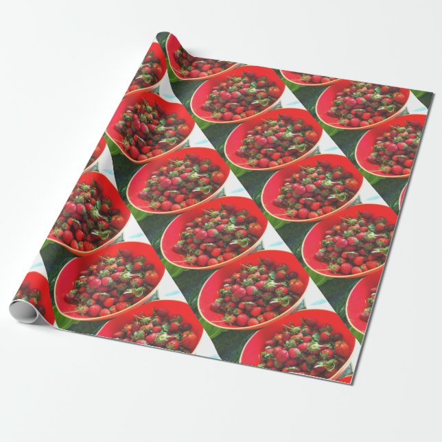 Papel De Regalo Fresas (Desenrollado)