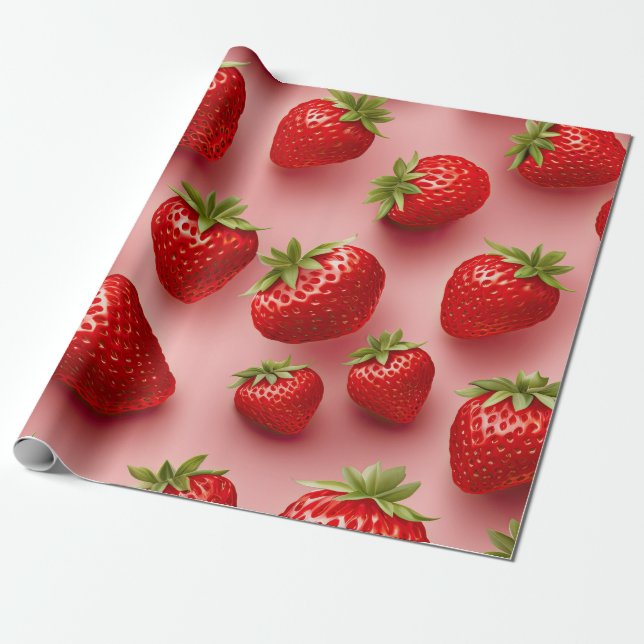 Papel De Regalo Fresas (Desenrollado)