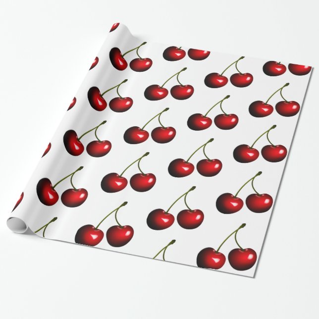 Papel De Regalo Fresas dulces rojas (Desenrollado)