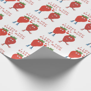 Papel De Regalo Fresas Graciosas Y Enamoradas