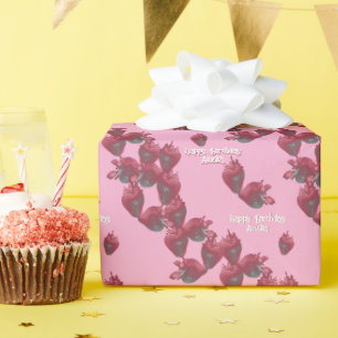 Papel De Regalo Fresas Personalizadas Dulces 