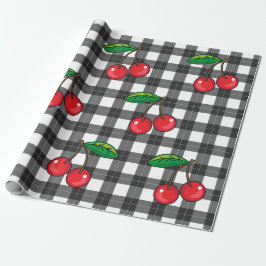 Papel De Regalo Fresas rocosas de los años 50 en blanco negro