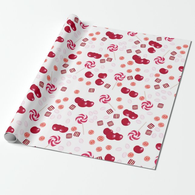 Papel De Regalo Fresas sin foco de fresa de cerezo dulces (Desenrollado)