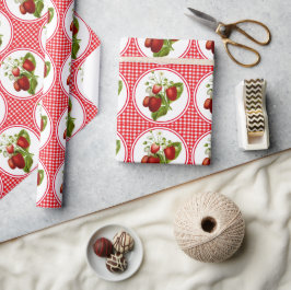Papel De Regalo Fresas y Red Gingham