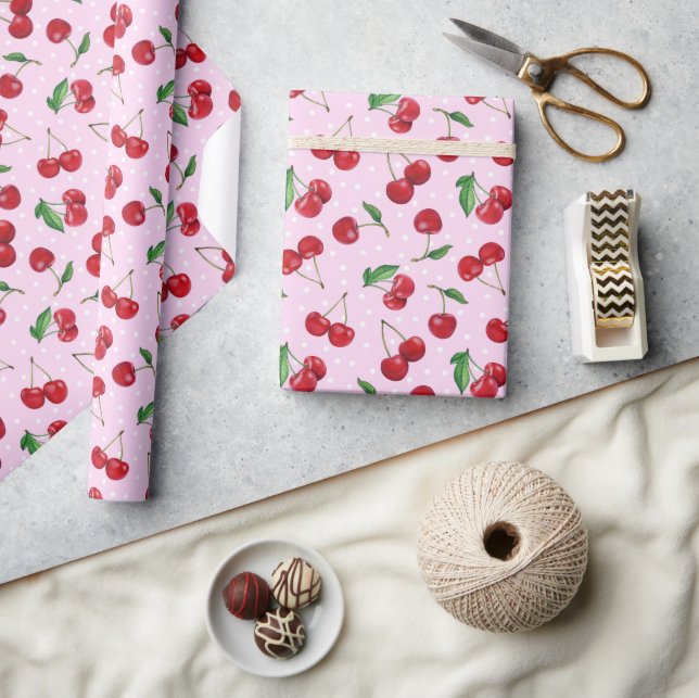 Papel De Regalo Fresca cerezas dulces (Artesanía)