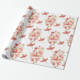 Papel De Regalo Fresco Jardín de primavera acuarela pintado a mano