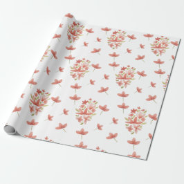 Papel De Regalo Fresco Jardín de primavera acuarela pintado a mano