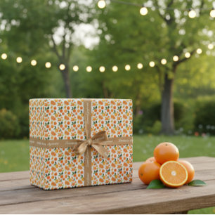 Papel De Regalo Fresh Orange Citrus Pattern Gift Wrap Paper