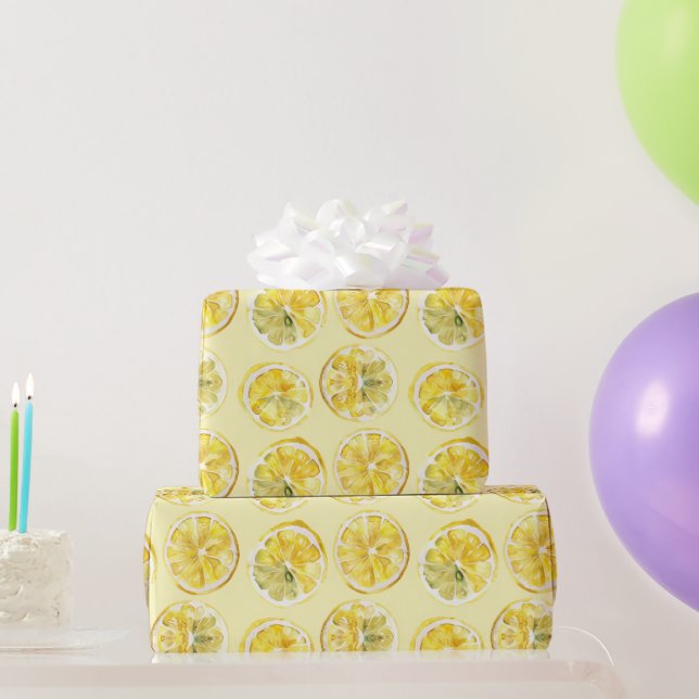 Papel De Regalo Fresh Yellow Lemons   (Regalos de fiesta)