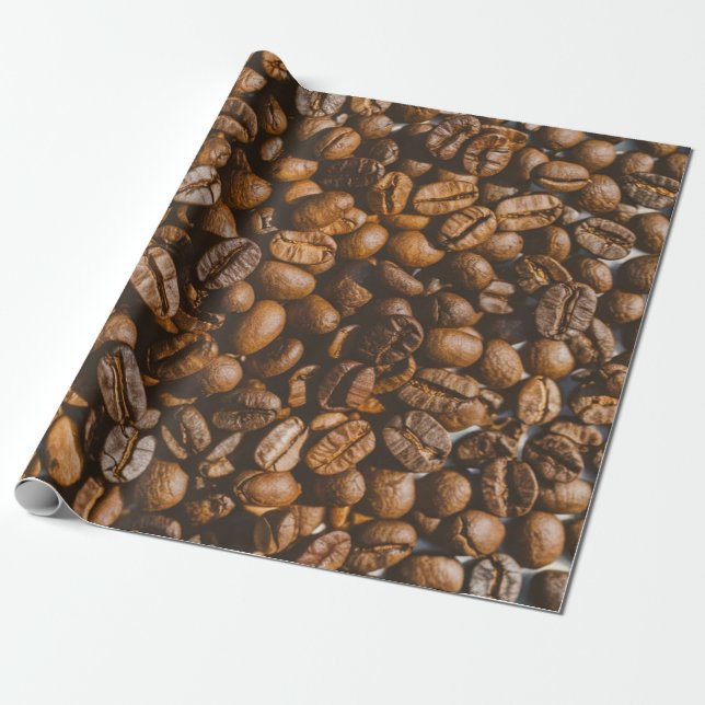 Papel De Regalo Frijoles de café marrón (Desenrollado)