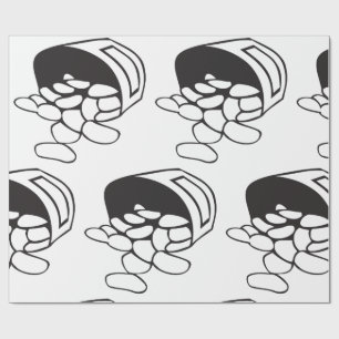 Papel De Regalo Frijoles Derramados Contorno Negro y Blanco