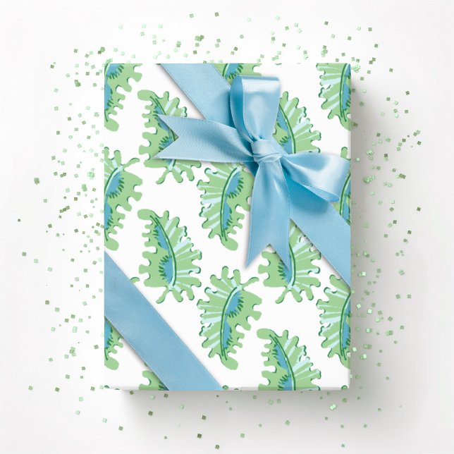 Papel De Regalo Frilly Frond in Green and Aqua (Subido por el creador)