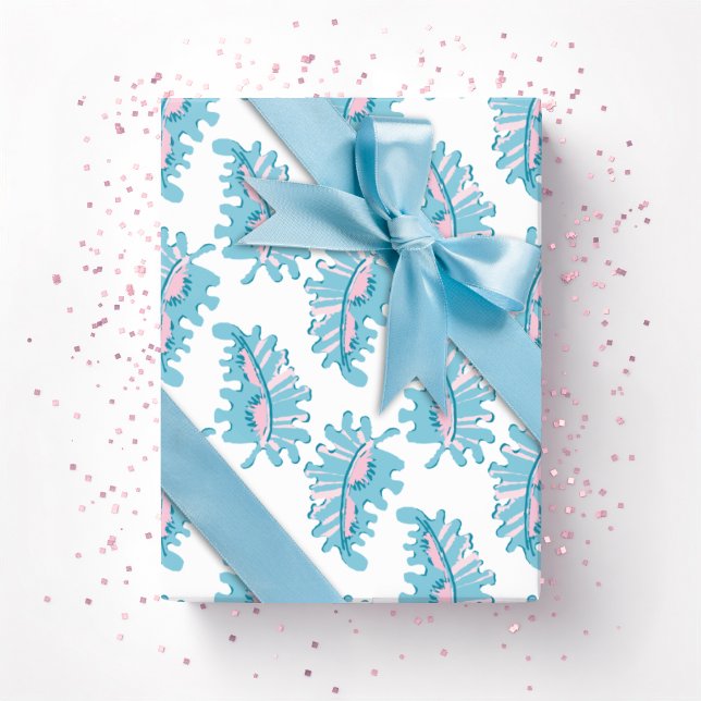 Papel De Regalo Frilly Frond in Pink and Aqua (Subido por el creador)
