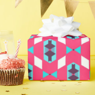 Papel De Regalo Frio Cumpleaños Geométrico Inicial Caprichoso de B