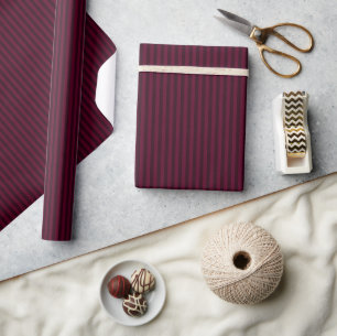 Papel De Regalo Frisambrón Burgundy Rojo Rayas
