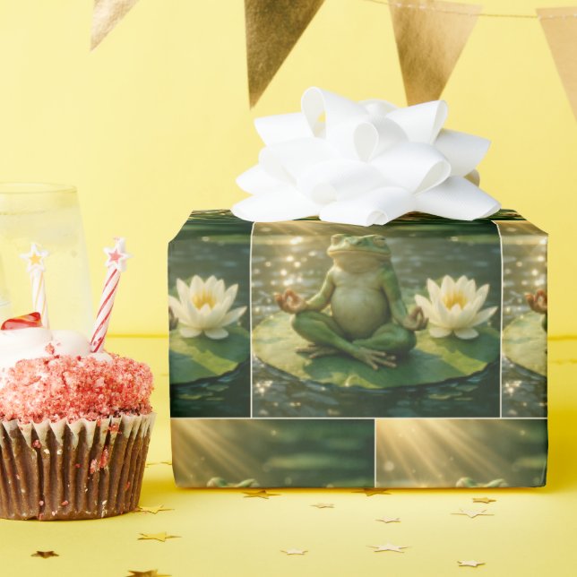 Papel De Regalo Frog Meditating On a Lily Pad (Fiesta de cumpleaños )