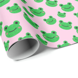 Papel De Regalo Froggy Pink Chica Birday Party Cute green tods