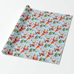 Papel De Regalo Frolics festivos: Extravagancia de renos de vacaci
