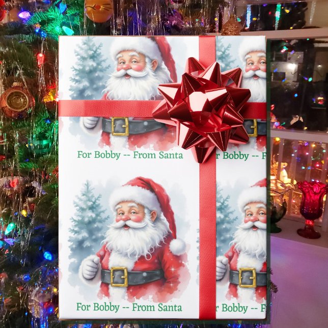 Papel De Regalo From Santa Claus Add Child's Name Christmas Roll (Subido por el creador)