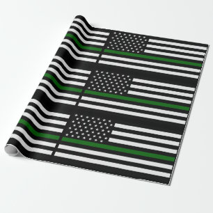 Papel De Regalo Frontera de Línea Verde fina Ptl/parque Rngr/Cntl