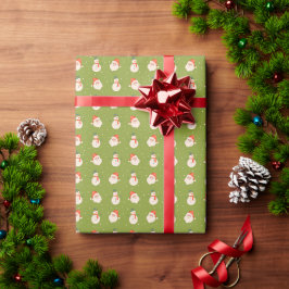 Papel De Regalo Frosty El Hombre de Nieve y Santa Claus sobre el v