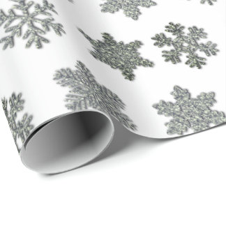 Papel De Regalo Frozen crystal frosty silver snowflakes